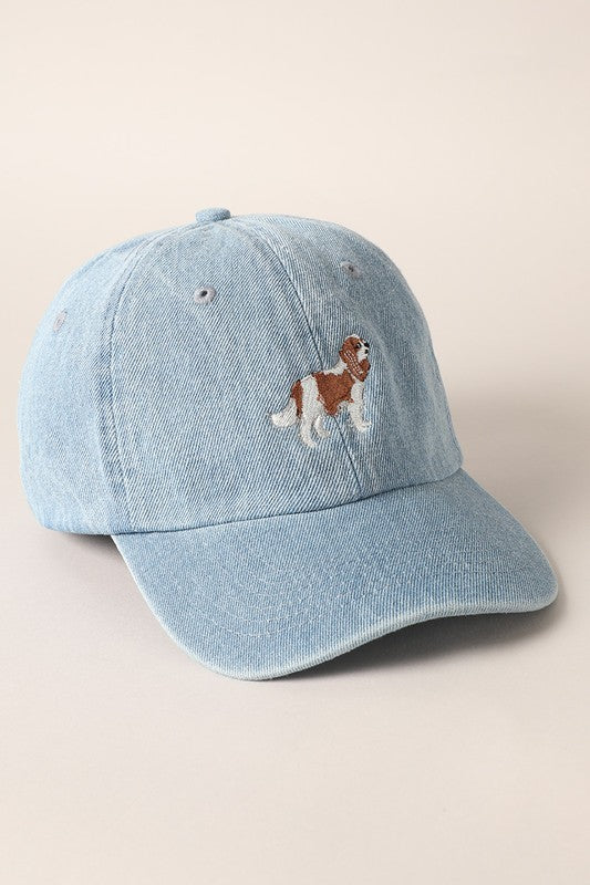 The Dawson  - Cavalier King Dog Denim Cap