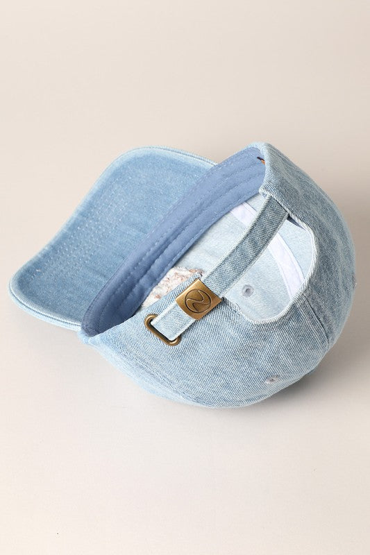 The Dawson  - Cavalier King Dog Denim Cap